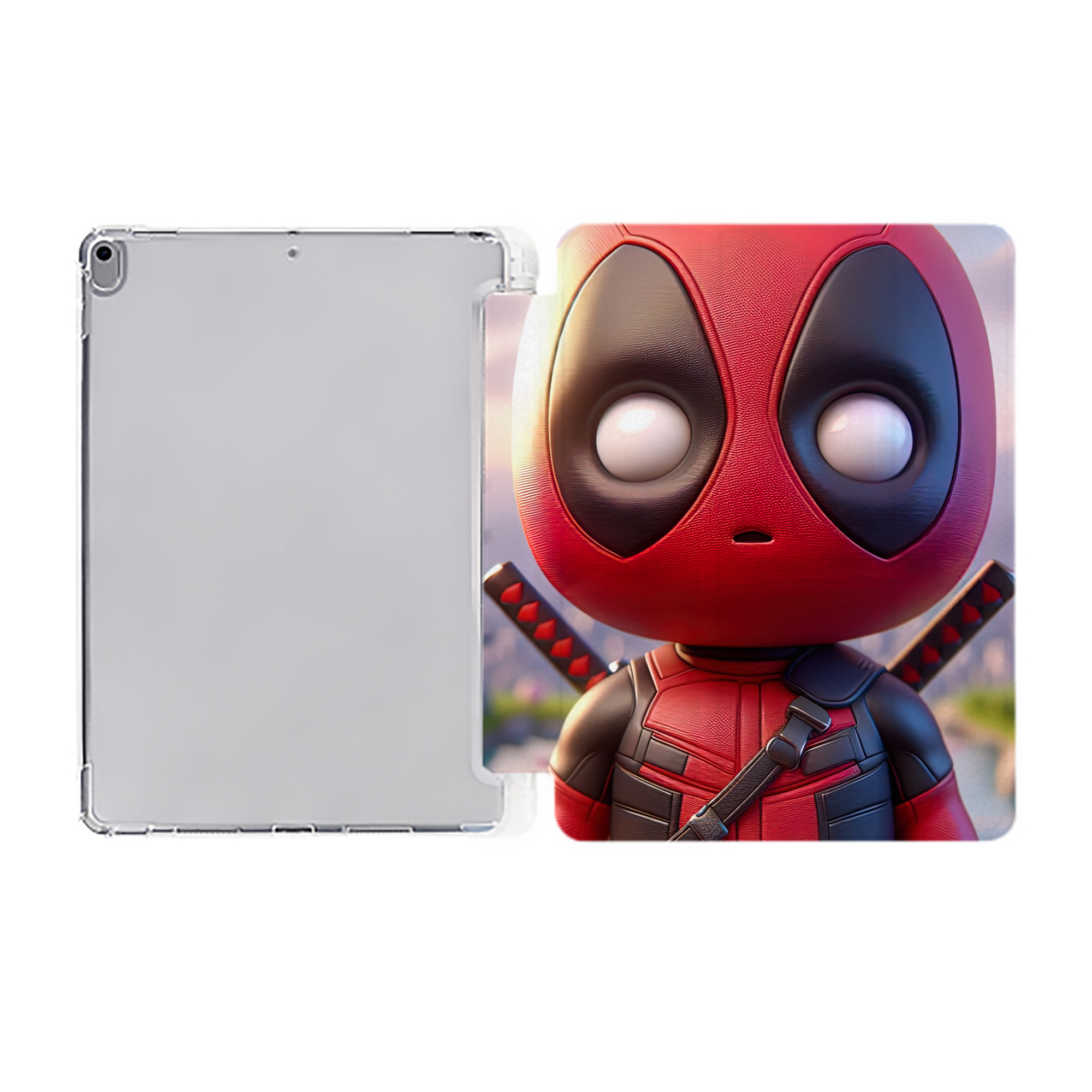 （画像用） Deadpool デッドプール IPad ケース ペン収納付き 三つ折りスタンド PUレザー×シリコン 対応機種9.5/10.5/10.9インチ
